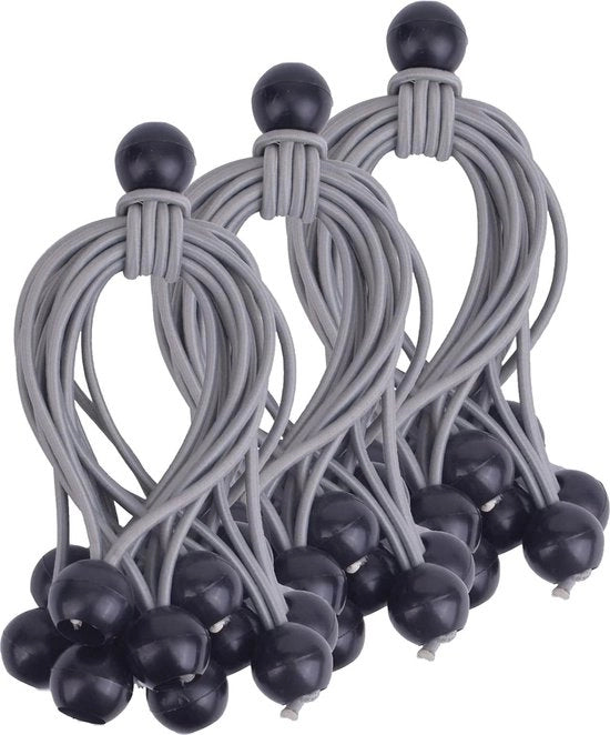50 pezzi di corda elastica per teli pesanti - cinture di fissaggio per campeggio - 6 pollici - grigio