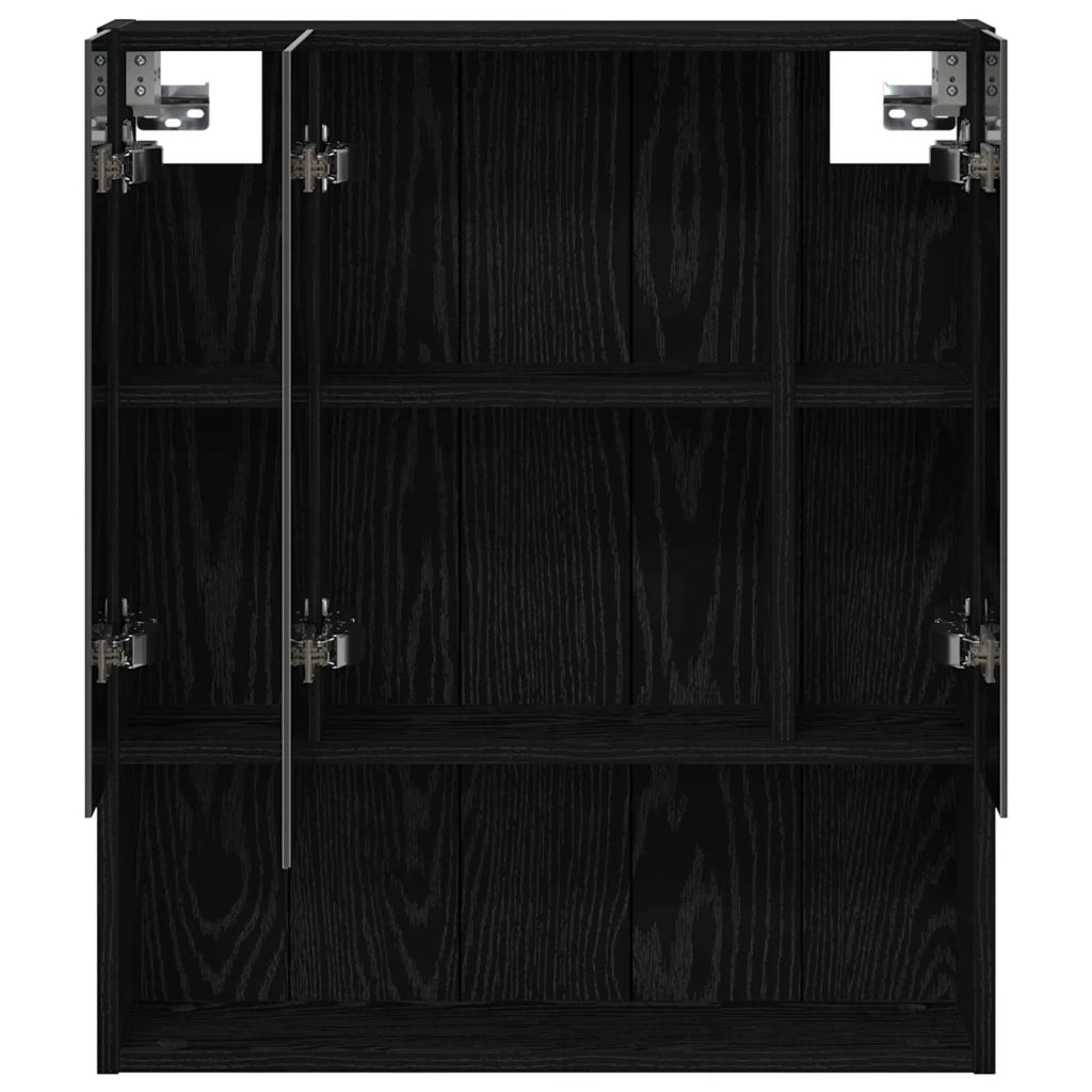 Mobiletto per specchio da bagno Rovere Nero 60 x 14.5 x 70 cm 889184