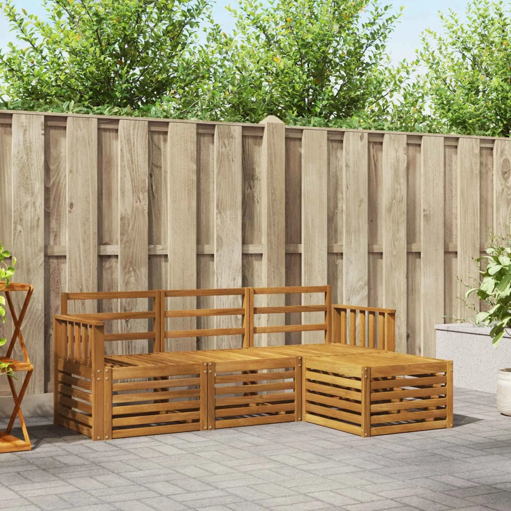 Set di divani da esterno 4 pcs Naturale
