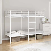 Letto a Castello senza Materasso Bianco 75x190 cm in Acciaio