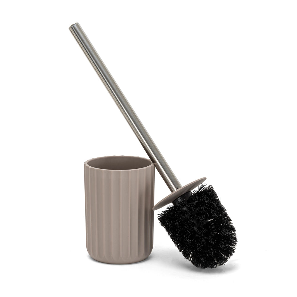 Set accessori bagno da 3 pezzi in gomma termoplastica tortora - Gummy
