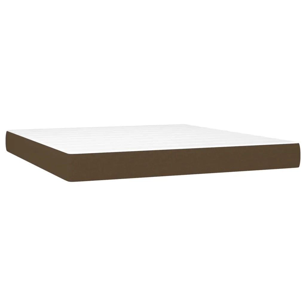 Giroletto a Molle con Materasso Marrone Scuro 180x200cm Tessuto 3130612