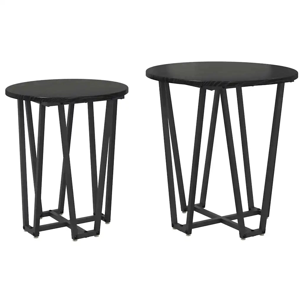 Set tavolini 2 pcs Rovere Nero 869720