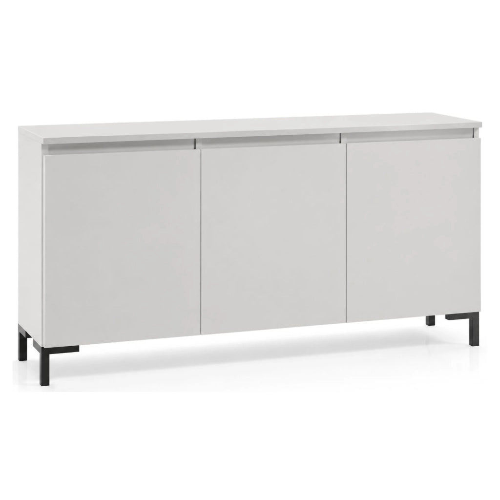 Madia Milarele, Credenza 3 Ripiani Made in Italy, 150x37x75h cm Grigio Chiaro