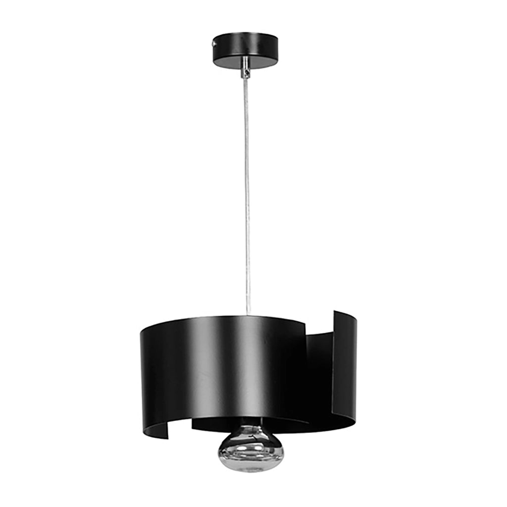 Sospensione Moderna 1 Luce Houyi In Acciao Nero E Cromo