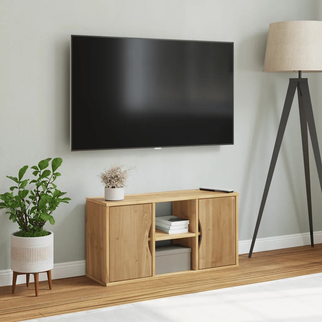 Mobile Porta TV-Mobile per TV-Credenza TV ODDA 79x24x40 cm in Legno Massello di Pino