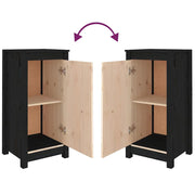 Buffet credenza cassettiera armadio mobile contenitore organizer per cucina soggiorno salotti set da 2 39 x 35 x 80 cm legno massello di pino nero 02_0036898