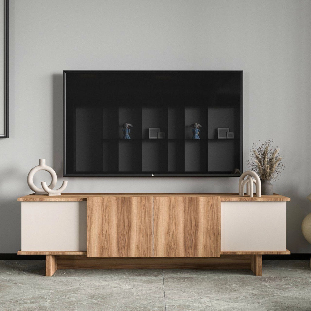 Clusone, Mobile Porta tv un Ripiano, 180x33x50h cm Beige