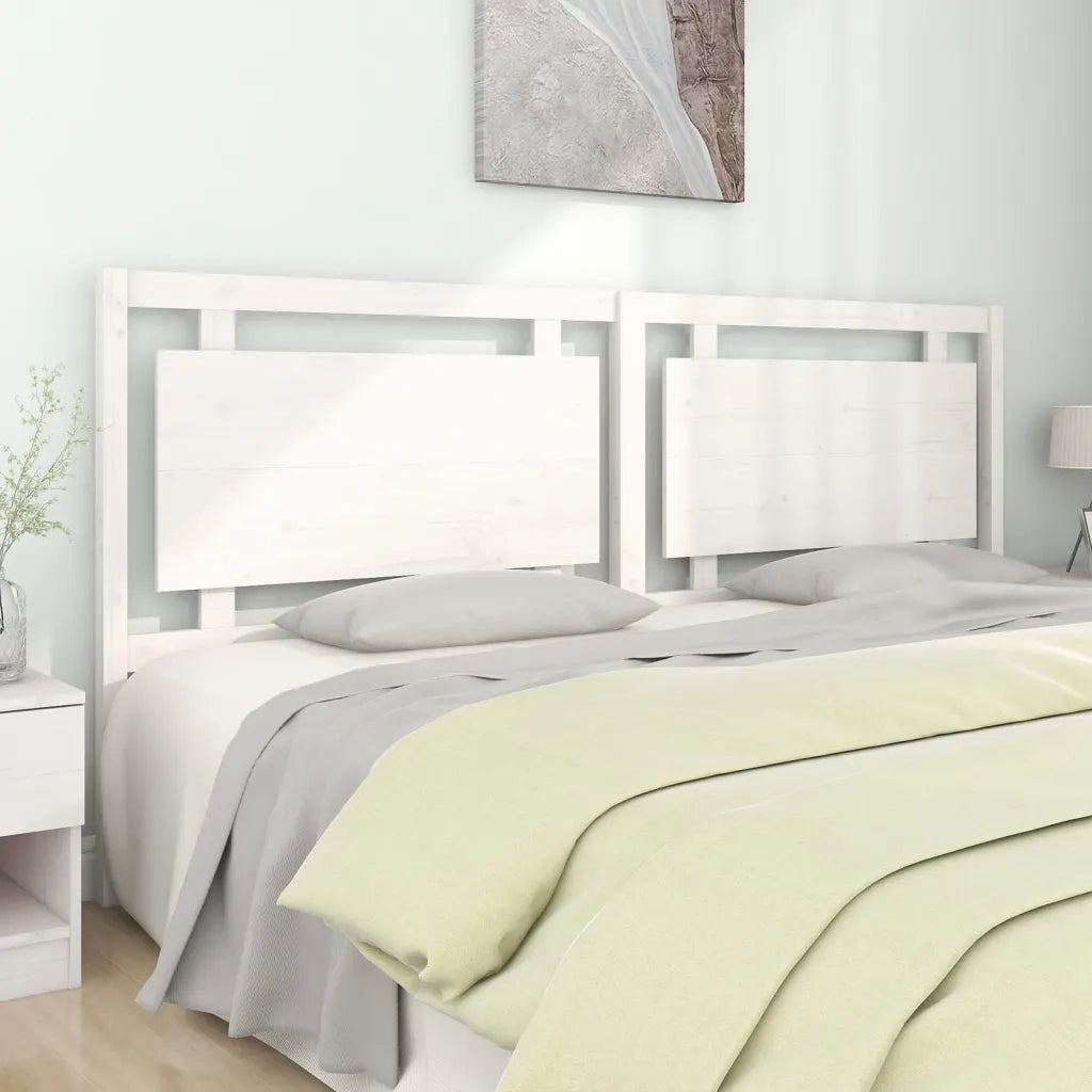 Testiera | Testata per Letto Bianca 205,5x4x100 cm Legno Massello di Pino