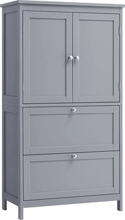 Cassettone da bagno - Mobili di archiviazione - Organizzatore - Risparmio di spazio - MDF - Grigio - 30cm x 60cm x 110cm