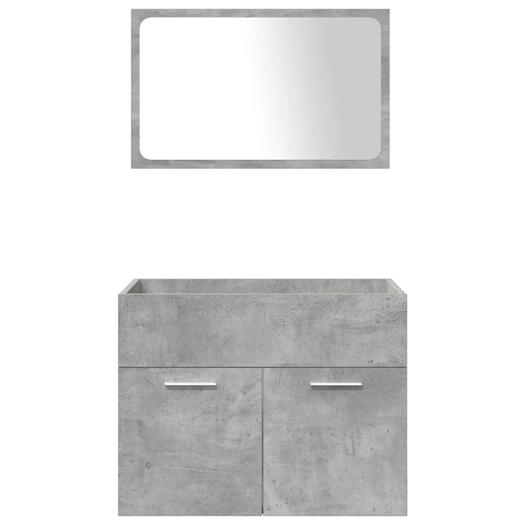Set Mobili da Bagno 5 pz Grigio Cemento in Legno Multistrato 3324905