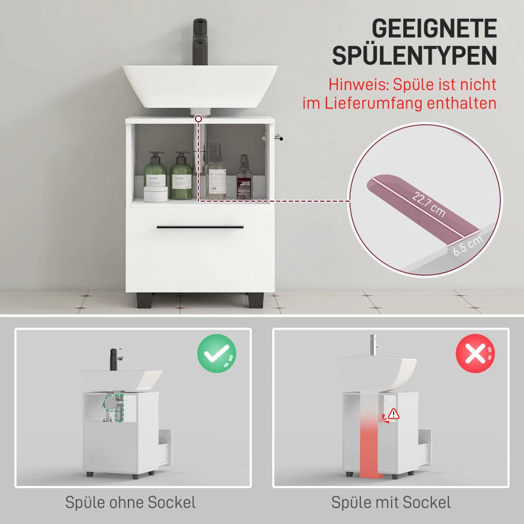 Mobile sottolavabo con cassetto ¨C Xylo ¨C Truciolare bianco compatto