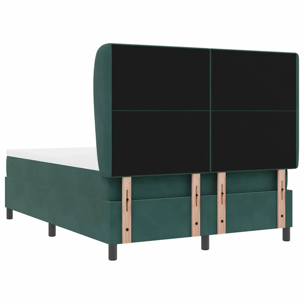 Letto a molle con materasso Verde Scuro 200 x 160 cm Velluto 3340937