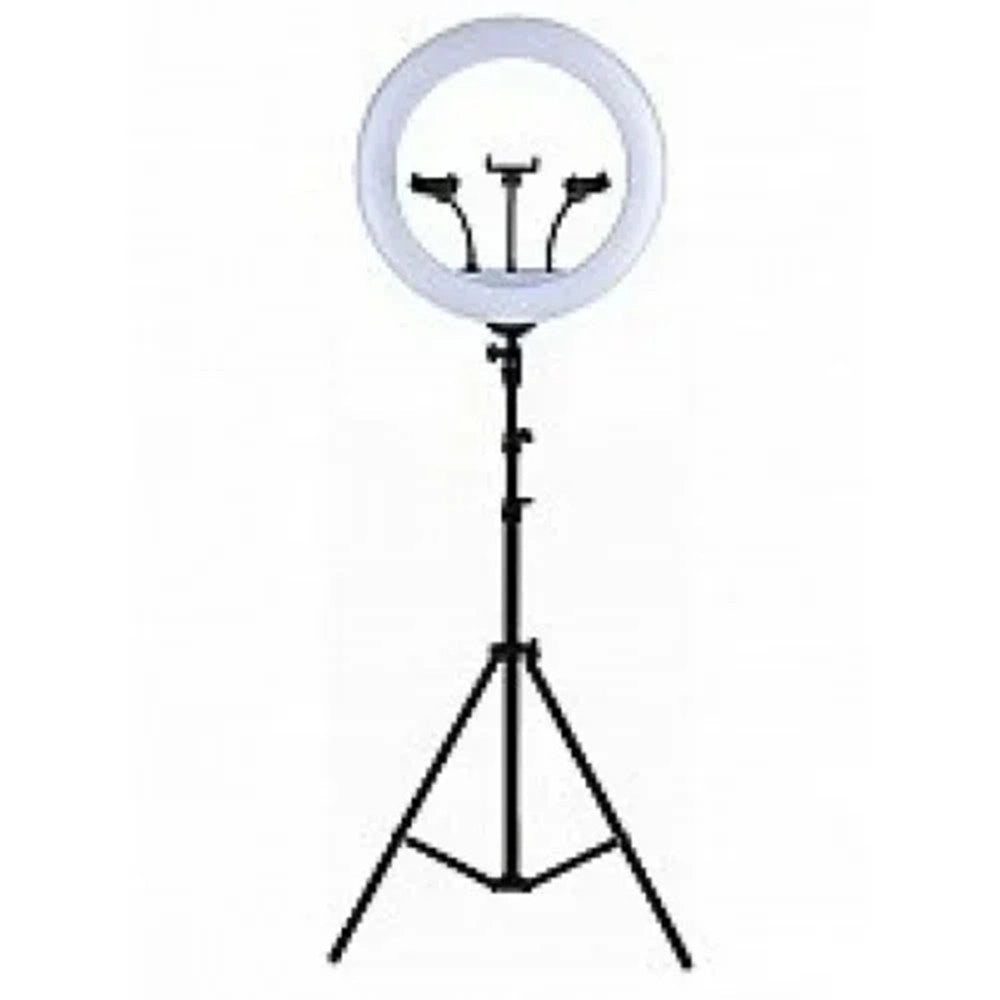 Trade Shop - Luce Ad Anello Led Con Staffa Treppiede Telecomando Supporto Smartphone Foto Set Q-1800 -