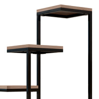 Scaffale per Piante a 4 Livelli 40x40x75,5 cm in Acciaio e Legno Marrone e Nero