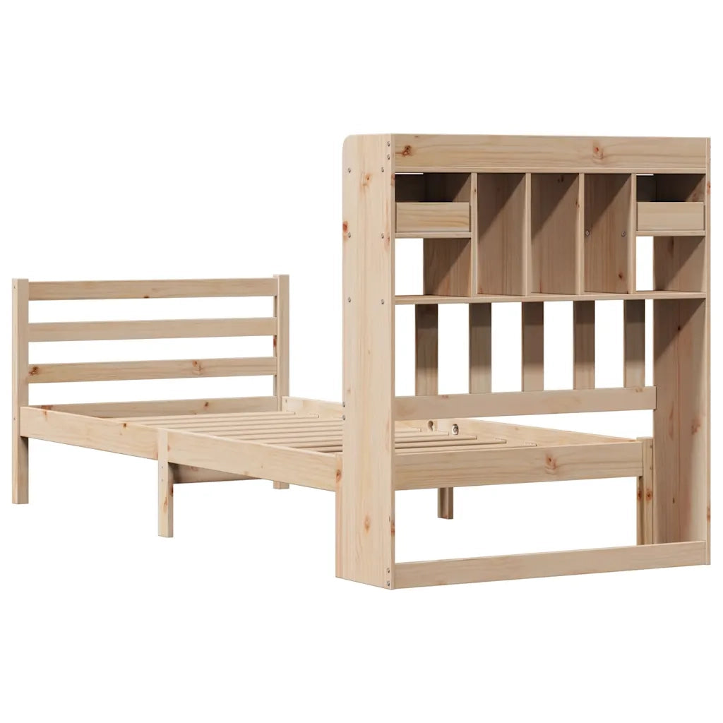 Letto Libreria senza Materasso 90x200 cm Legno Massello Pino 3321932