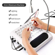 Trade Shop - Kit 4 In 1 Estetista Aspiratore Fresa Lampada Manicure Pedicure Nail Art Unghie -