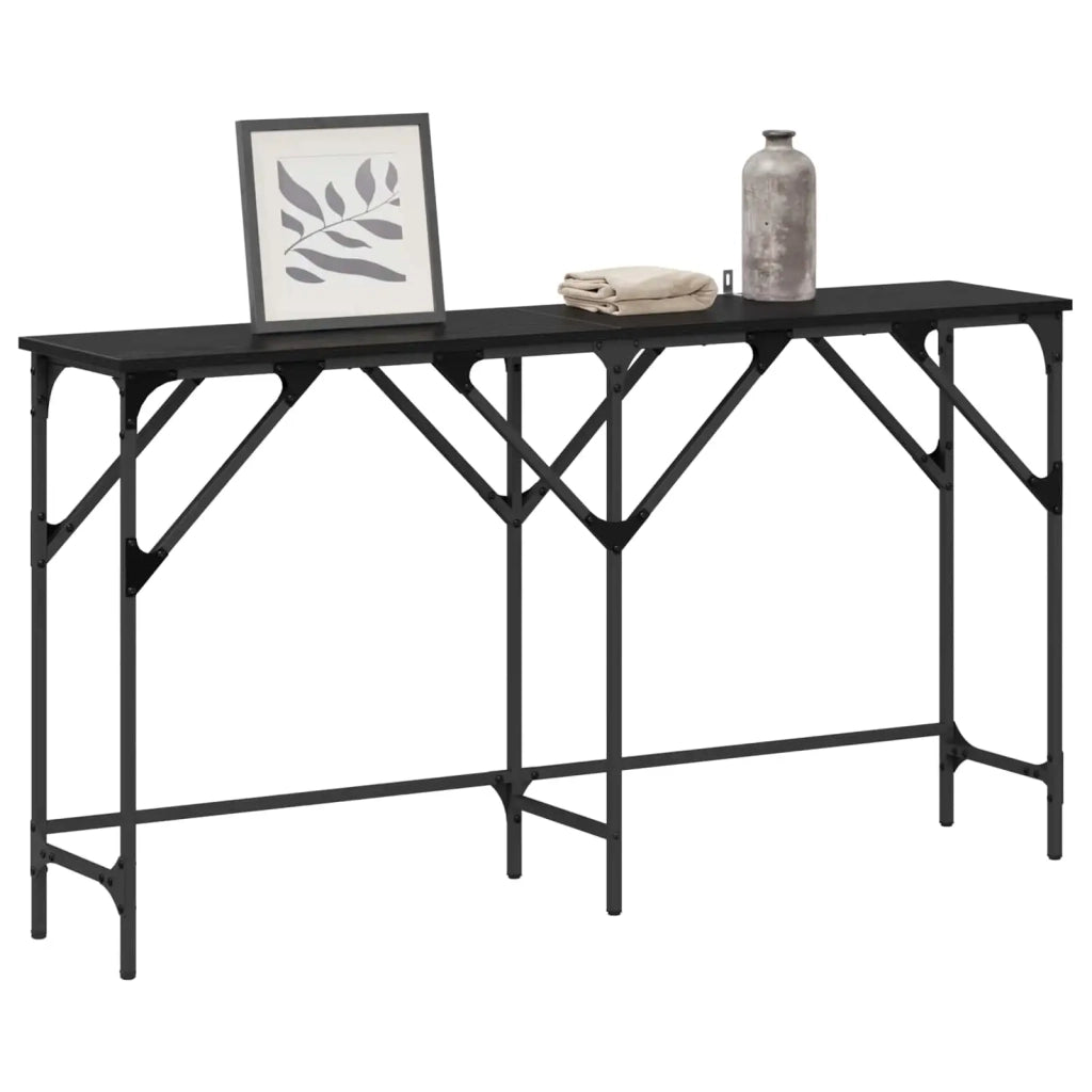 Tavolo consolle Rovere Nero 140 x 29 x 75 cm Legno multistrato