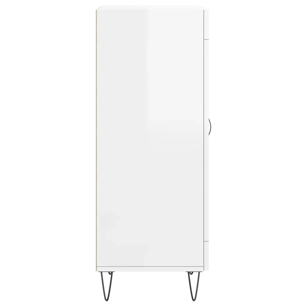 Credenza-Buffet-Armadio da cucina Bianco Lucido 34,5x34x90 cm in Legno Multistrato 689313
