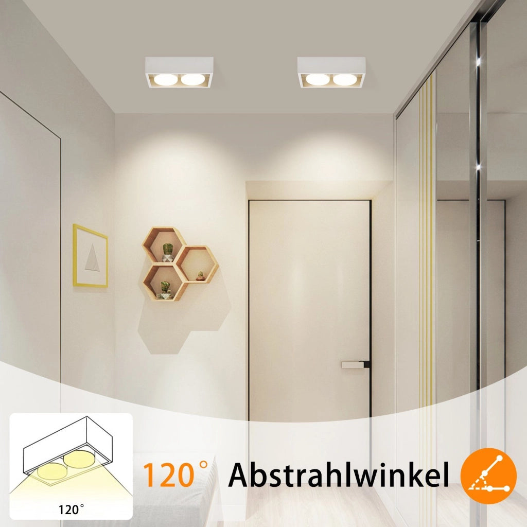ZMH Faretto da soffitto LED 2 fiamme da incasso GX53 bianco