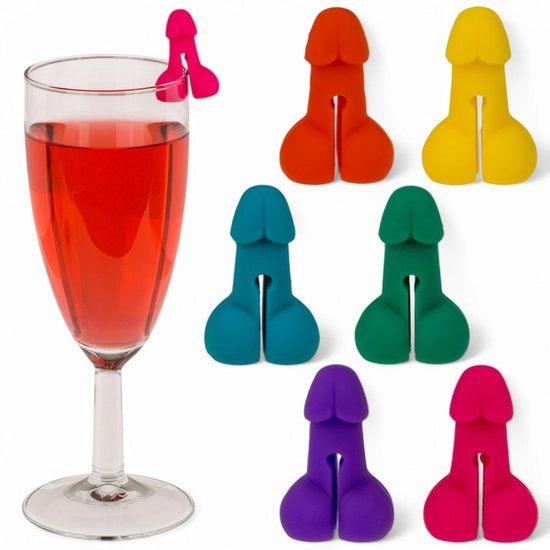 Set di pennelli per segnare il vetro da 6 pezzi - segnalibri per vetro riciclabili - pennelli per segnare il vetro in silicone - motivi colorati - ideali per feste - facile da pulire - pennelli per segnare il vetro