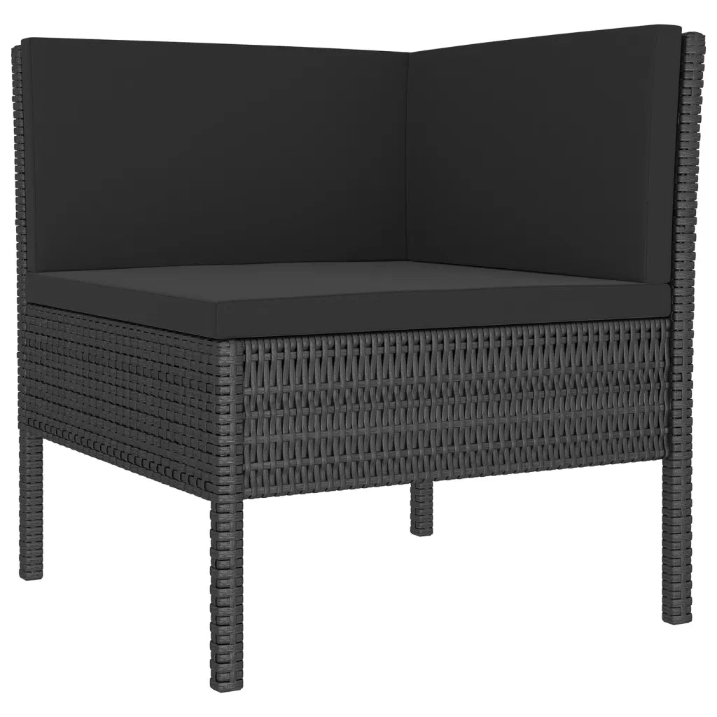 Set Divani da Giardino 8 pz con Cuscini in Polyrattan Nero cod mxl 40871