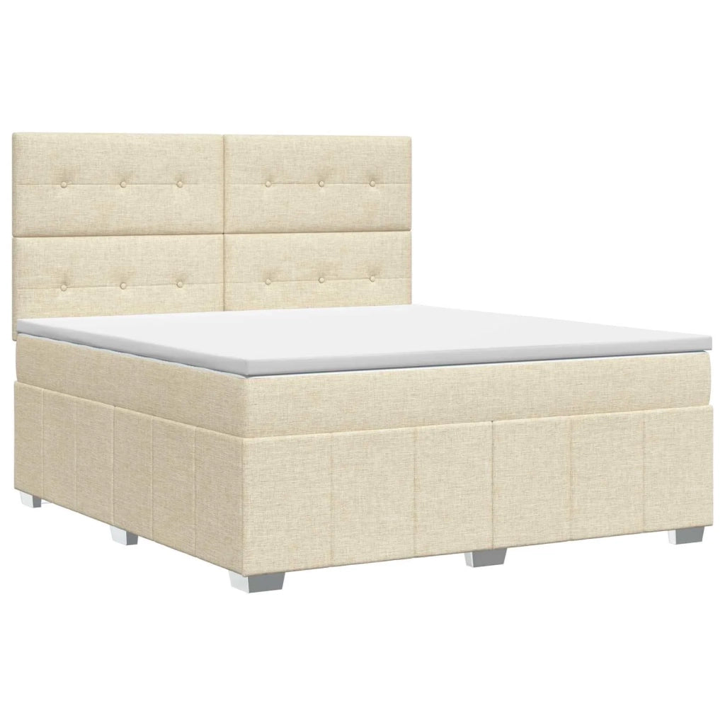 Letto box spring con materasso Crema 140 x 200 cm Tessuto 3454160