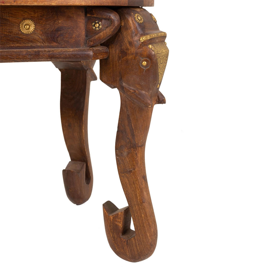 Tavolino in legno e metallo marrone 52x52x40h