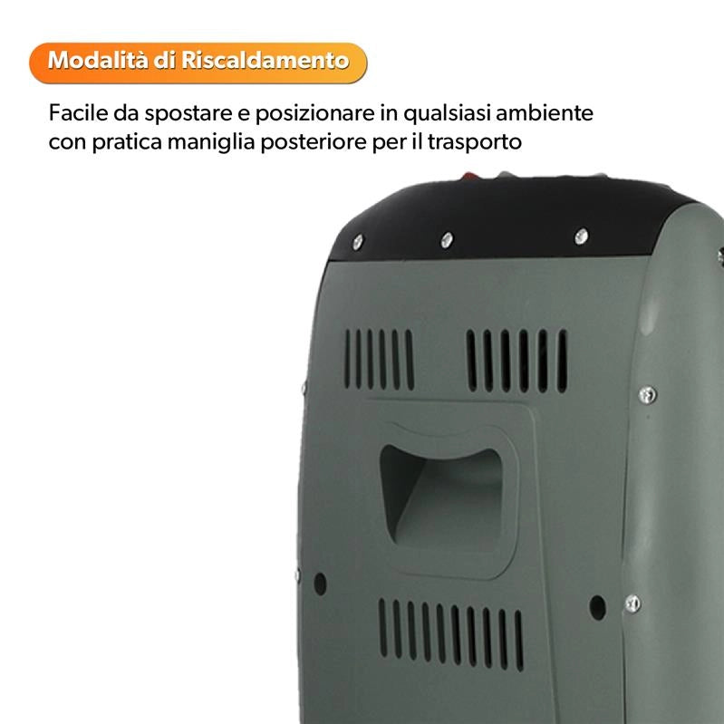 HIGH-TECH STUFA ALOGENA 400-800-1200 W 3 LIVELLI DI POTENZA SPEGNIMENTO AUTOMATICO RUOTA IN 2 DIREZIONI