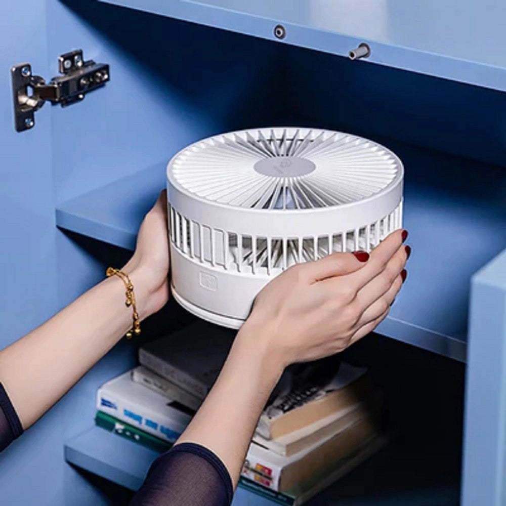 Trade Shop - Ventilatore Pieghevole Portatile Batteria Ricaricabile P11 Salvaspazio 4 Velocità -