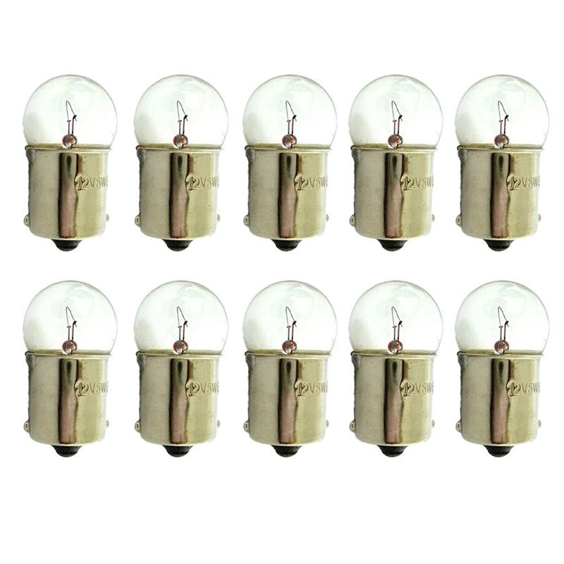 10 Lampade Alogene G18,5 BA15S 12V 5W R5W per Auto Moto Posizione Targa