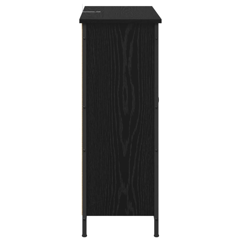 Credenza Rovere Nero 70 x 30 x 80 cm Legno multistrato 882811