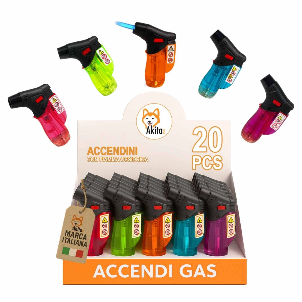 Akitaink Set 20 Accendigas Antivento Accendini Ricaricabili