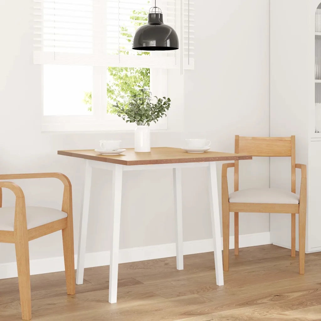 Tavolo da Pranzo Bianco in Legno Massello di Hevea 4102532