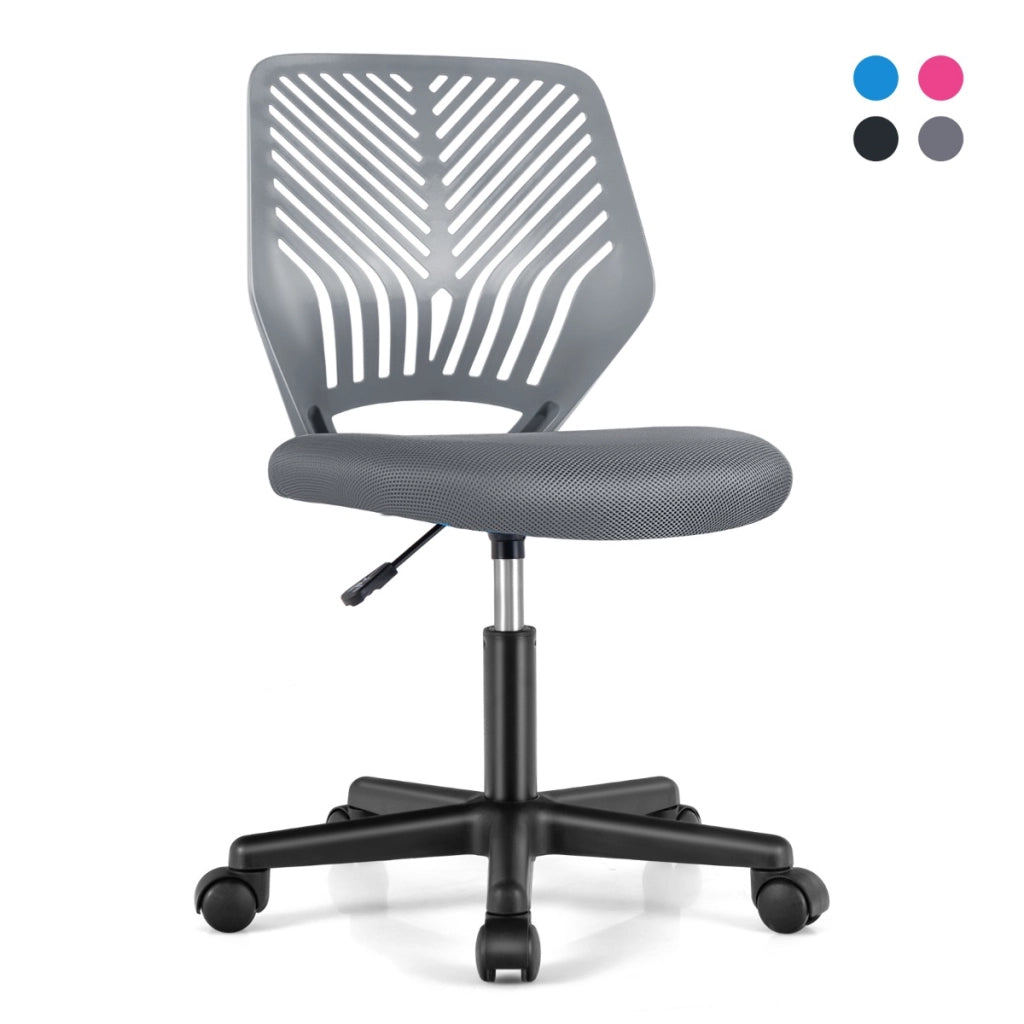 Sedia da scrivania ergonomica regolabile in altezza per bambini, Sedia per computer in rete con ruote universali Grigio-Tavoli e sedie