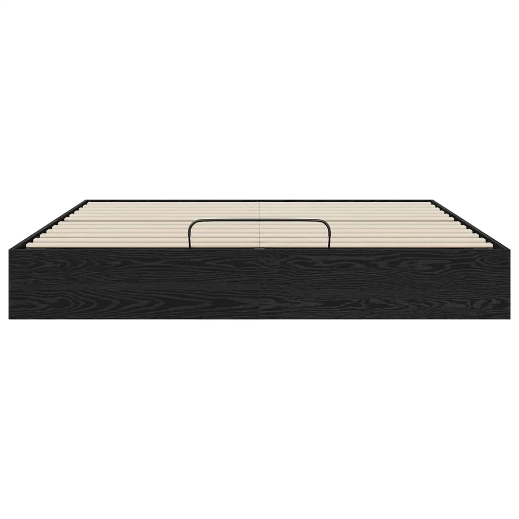 Letto ottomano con archiviazione Rovere Nero 203 x 180 x 25 cm 3409206