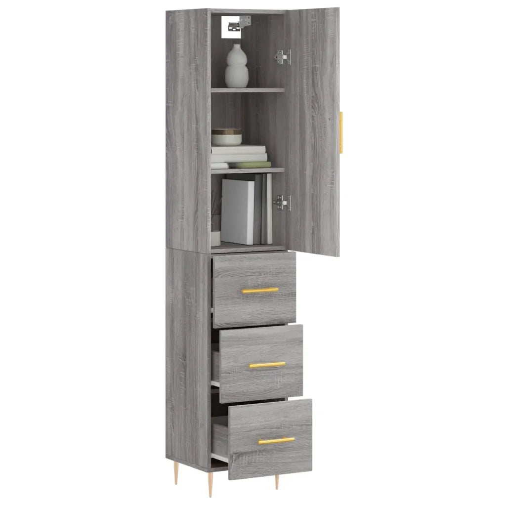 Credenza Grigio Sonoma 34,5x34x180 cm in Legno Multistrato 3198847