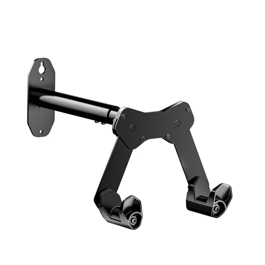 Portabici da muro 39,8 x 16,7 x 32,6-42,6 cm fino a 25 kg, Ø tubo superiore fino a 55 mm, regolazione angolo fino a 45°, gancio appendi bici universale, in acciaio, plastica e silicone