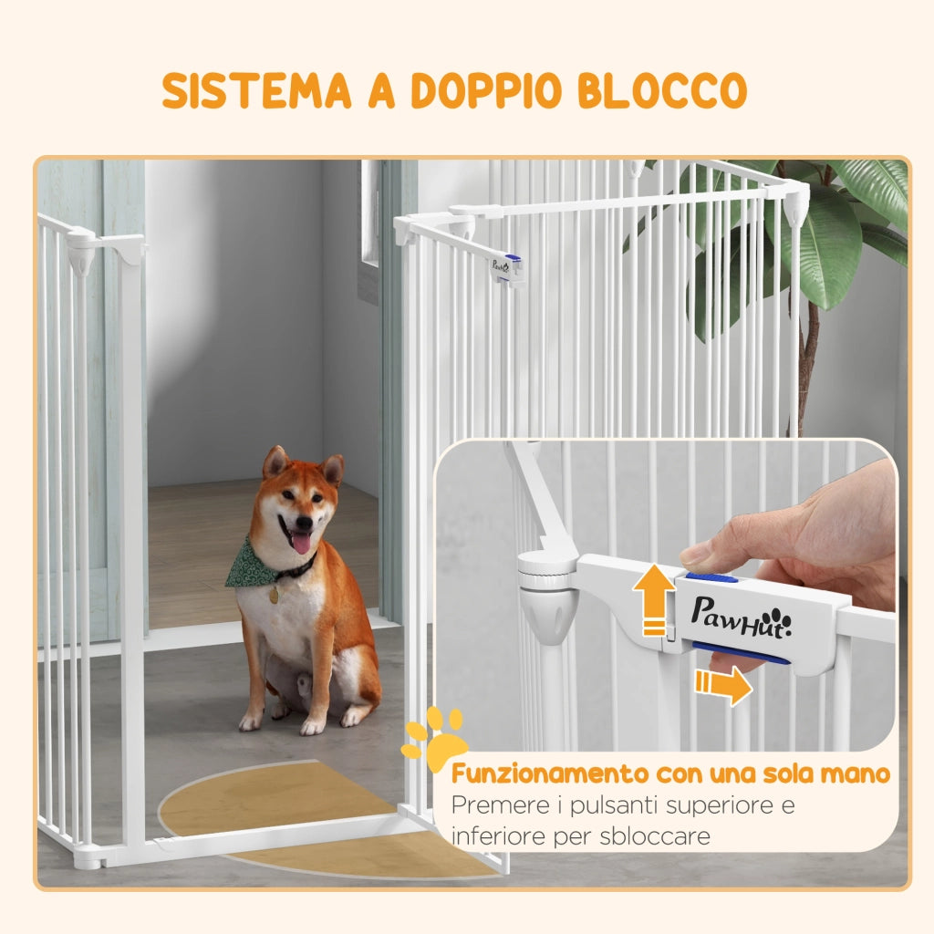 Cancellino per Cani Pieghevole ¨C Zephmum ¨C Bianco Acciaio 123x102x100 cm
