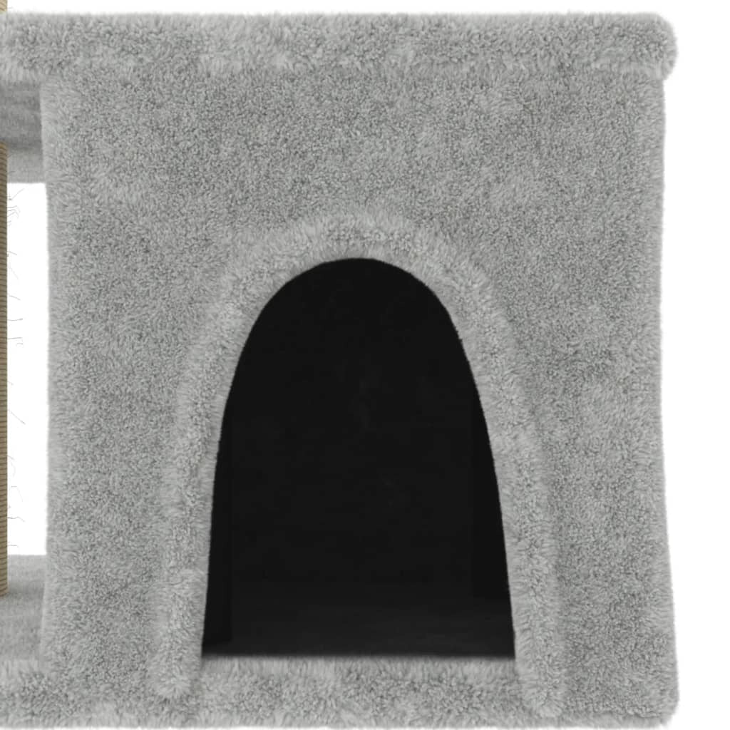 Tiragraffi per gatti Mobili per arrampicata su torre Tiragraffi Piattaforma da arrampicata con tiragraffi in sisal leggero 48 cm grigio 02_0022606