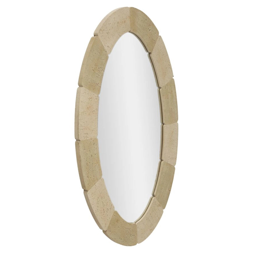 Specchio da parete ovale effetto pietra 70x119,5 cm