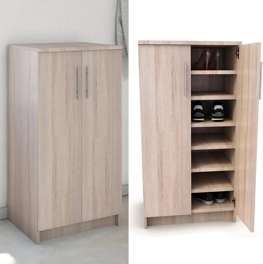 Mobile porta scarpe Dalia, Sonoma, 56 x 108 cm, adatto per riporre fino a 21 paia di scarpe