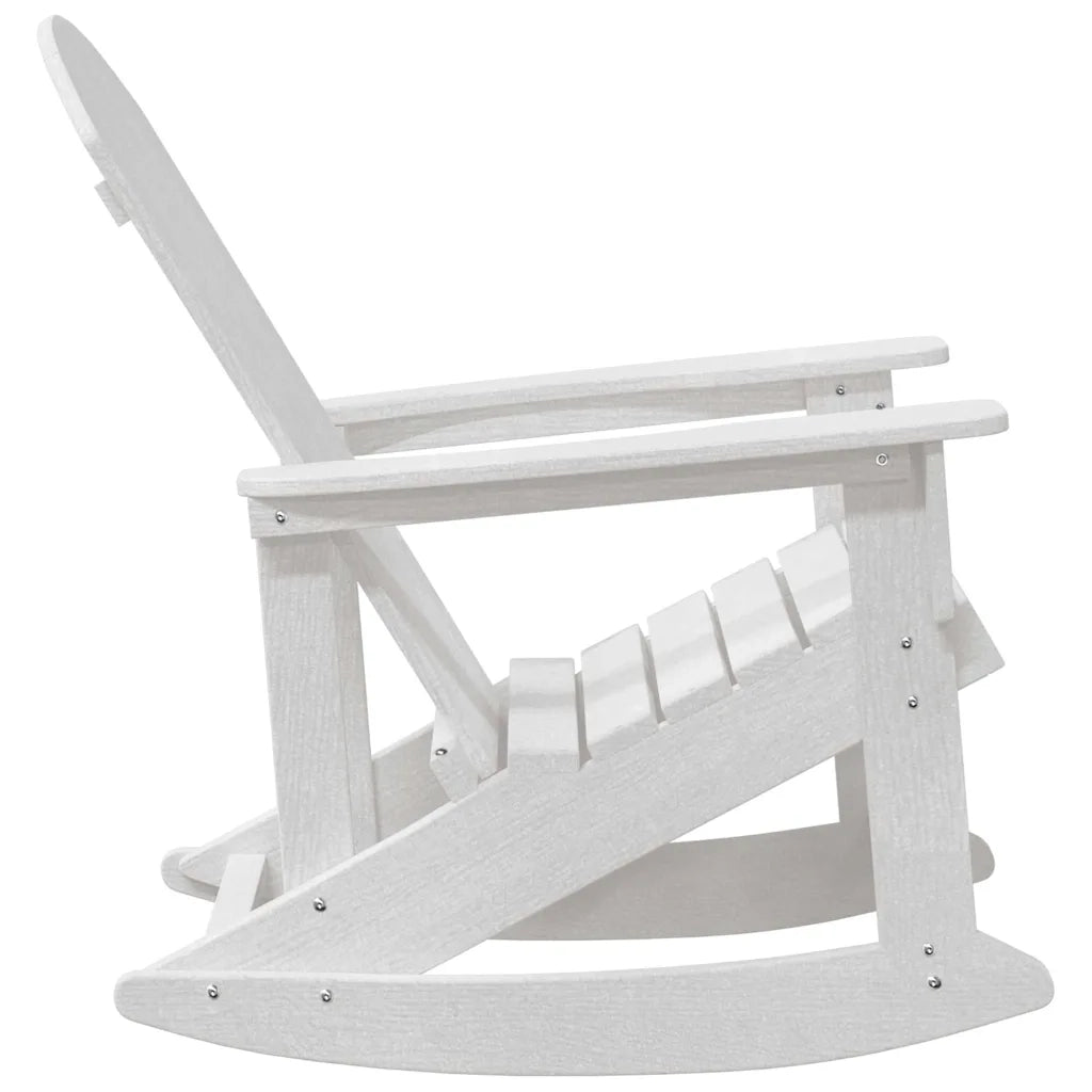vidaXL Sdraio Rocking Adirondack 2 pcs Bianco HDPE