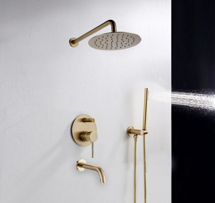 Set Da Vasca-doccia Da Incasso Rea Lungo Gold + Box