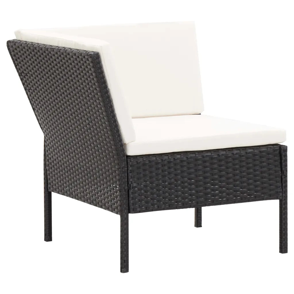 Set Divani da Giardino 6 pz con Cuscini in Polyrattan Nero cod mxl 35762