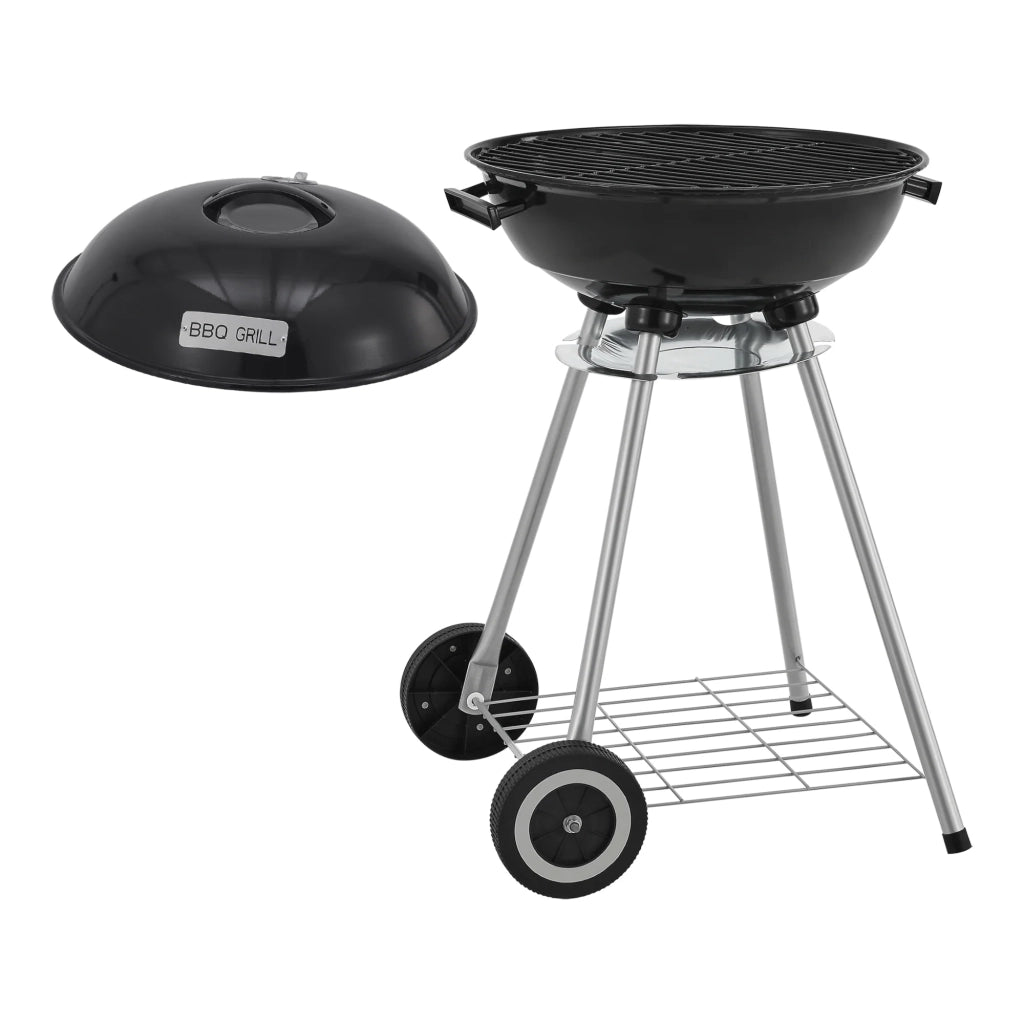 Carrello barbecue rotondo 80 x 49 x 47 cm nero 03_0009214