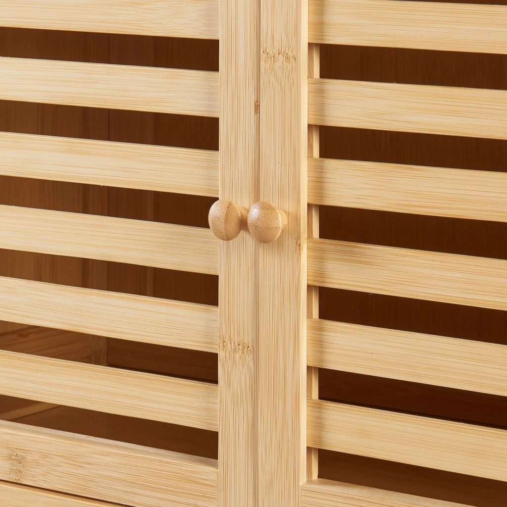 Scaffale dal design senza tempo per soggiorno camera da letto o bagno 158 x 60 x 26 cm bambù naturale 03_0011187