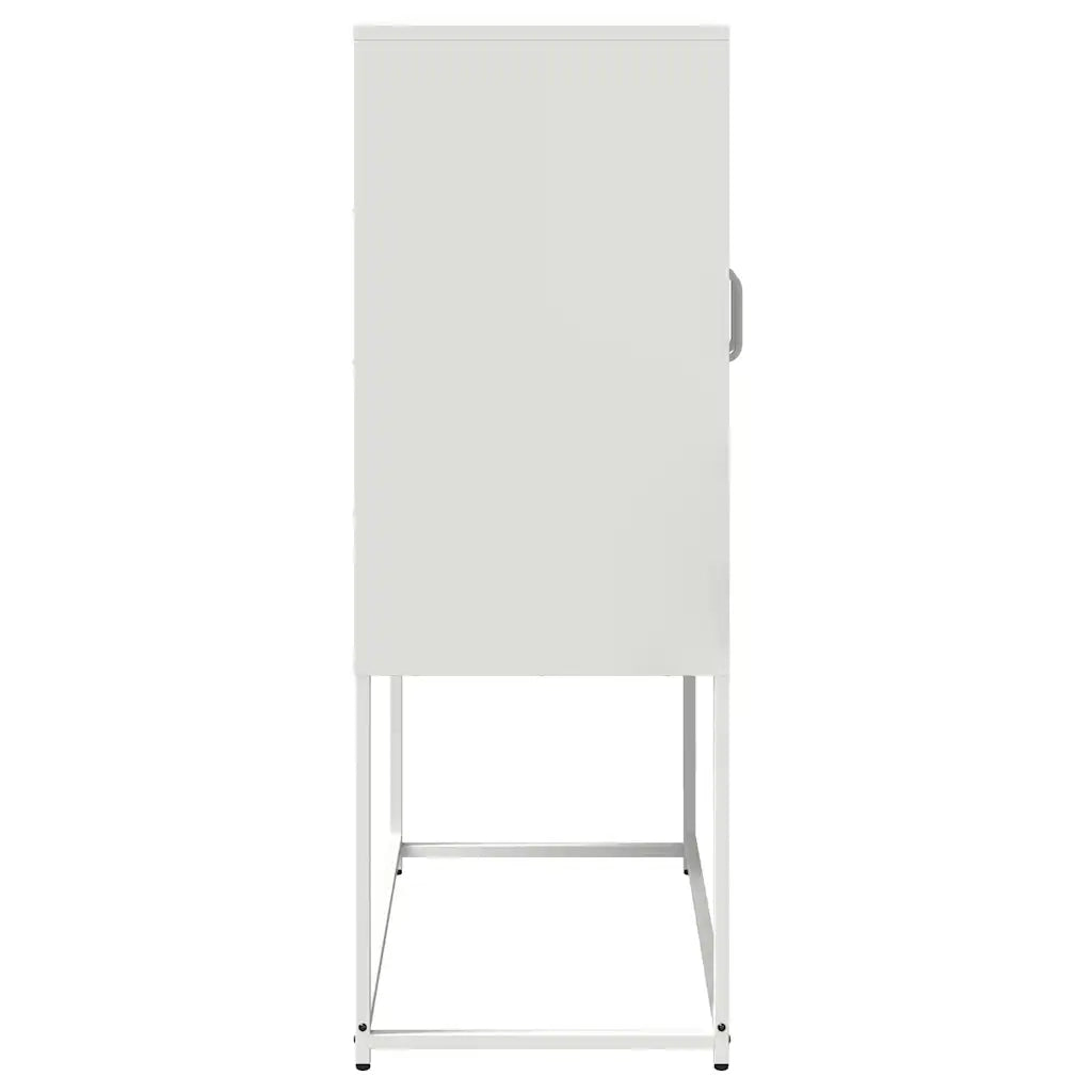 Credenza-Buffet-Armadio da cucina Bianca 68x39x107 cm in Acciaio 980969