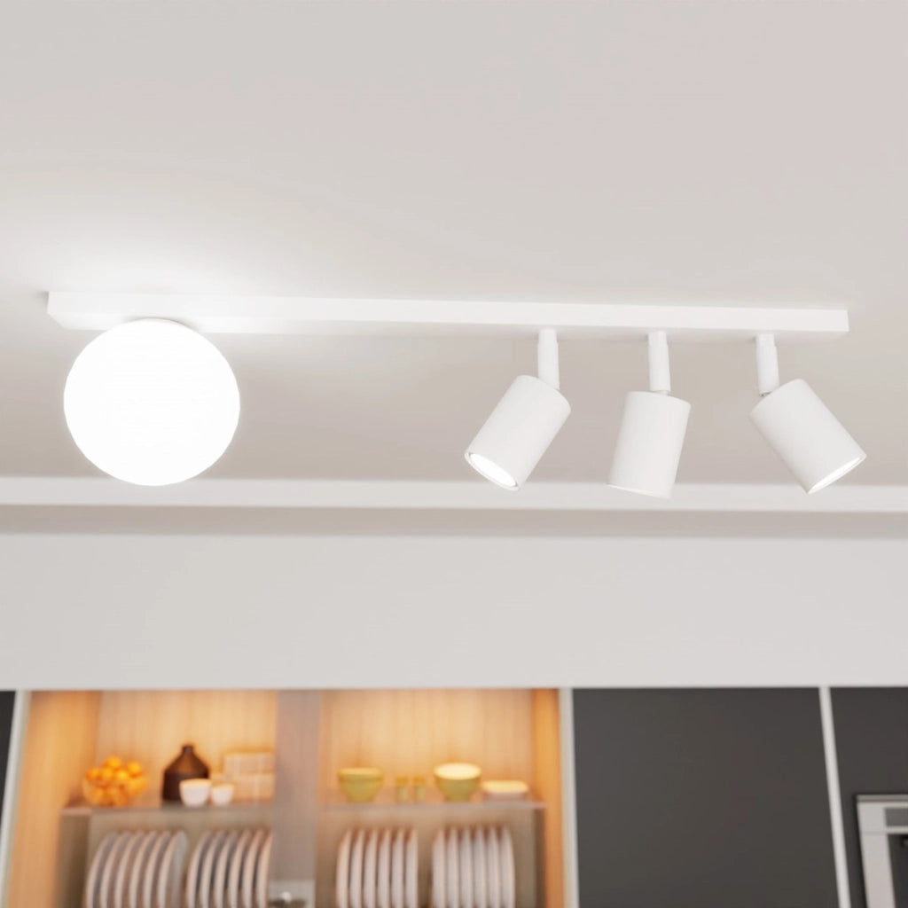 Faretto da soffitto Baster in acciaio bianco opaco