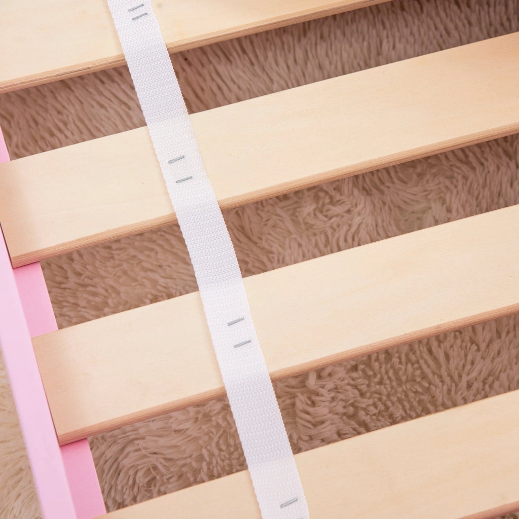 Letto per Bambini con Sponde 143x74x59 cm Fantasia Fiocco Rosa